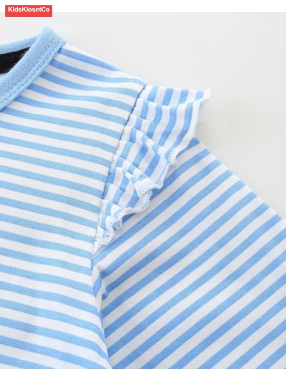 Cotton Long Sleeve Striped T-Shirt Dress with Apple Appliques - Picture 3 of 5